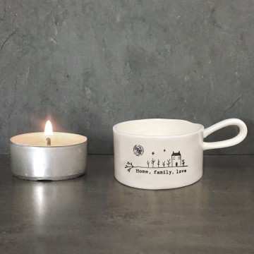 Handled Tea Light Holder | Home, family, love